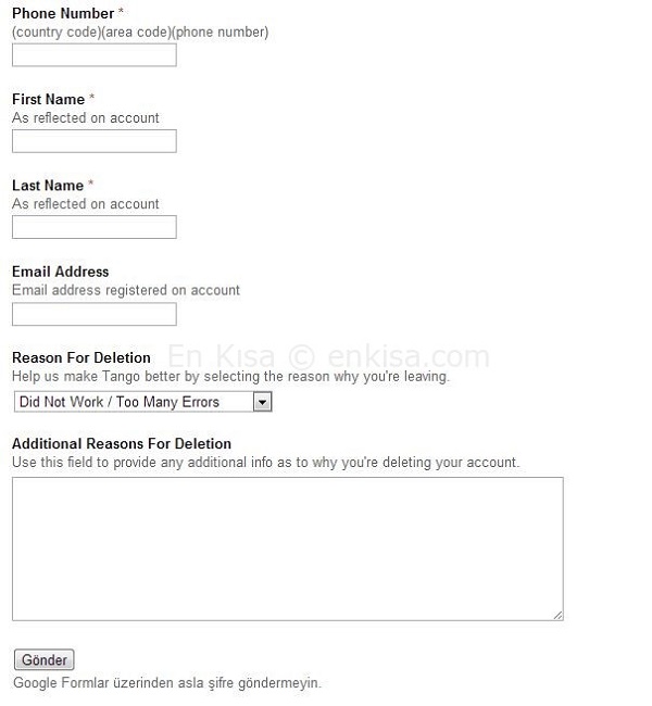 Tango Hesabı Nasıl Silinir